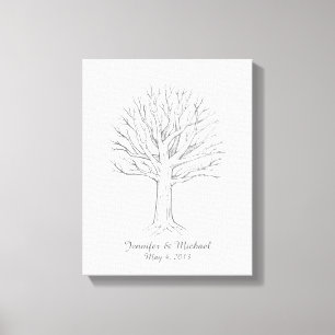 Livre d'or de l'arbre d'empreinte de toile