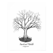 Livre d'or de l'arbre d'empreintes digitales du ma