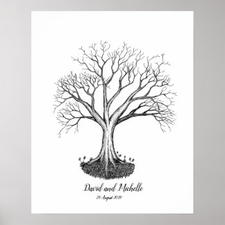 Livre d'or de l'arbre d'empreintes digitales du ma