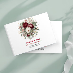 Livre d'or de luxe floral verdure Marsala