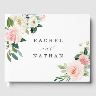 Livre d'or de mariage à fleurs Blush White Bloom