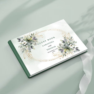 Livre d'or de mariage à l'aquarelle au feuillage v