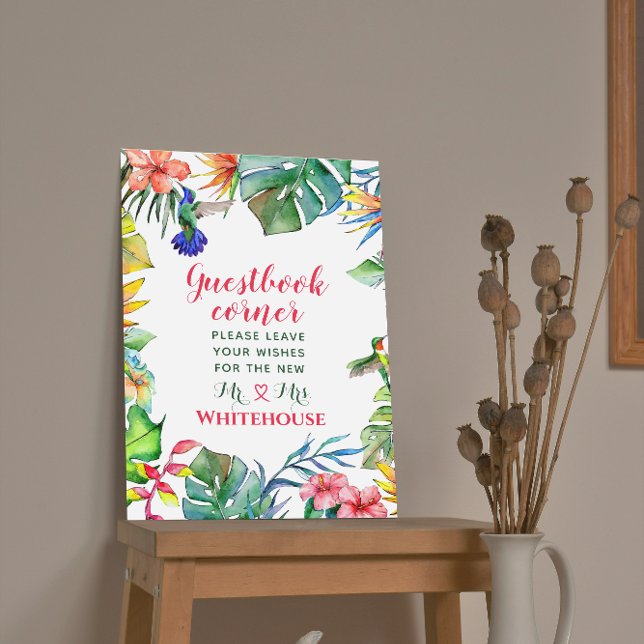 Livre d'or de mariage à l'aquarelle d'Hibiscus Tro (Créateur téléchargé)