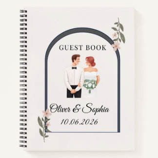 Livre d'or de mariage à l'aquarelle florale élégan