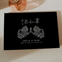 Livre d'or de mariage à mains squelettiques jusqu'