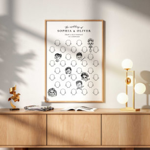 Livre d'or de mariage Affiche Dessinez votre visag
