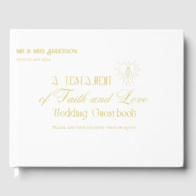 Livre d'or de mariage avec Bible catholique person (Recto)