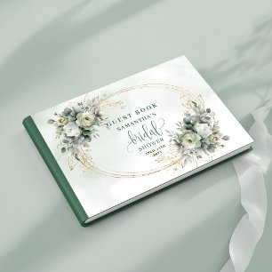 Livre d'or de mariage bohème au eucalyptus aquarel