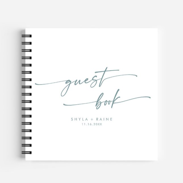 Livre d'or de mariage bohème chic sarcelle et blan (Créateur téléchargé)