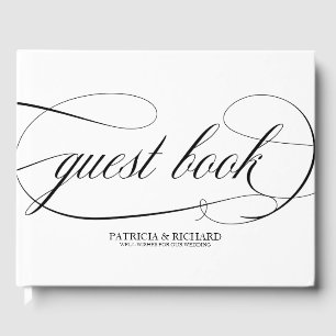 Livre d'or de mariage chic écriture noire