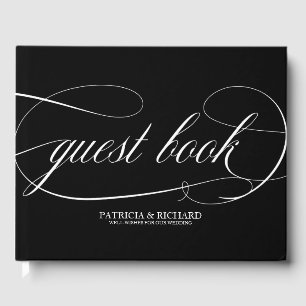 Livre d'or de mariage chic noir et blanc