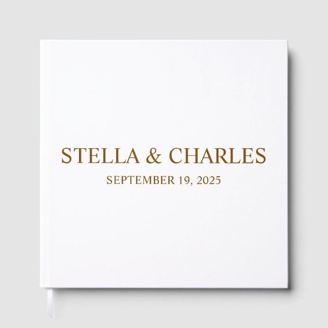 Livre d'or de mariage de luxe, nom personnalisé (Recto)