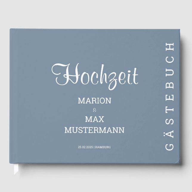 Livre d'or de mariage Dusty Blue 01 (Recto)