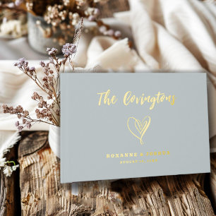 Livre d'or de mariage élégant bleu turquoise écrit