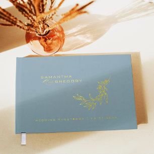 Livre d'or de mariage élégant Monogramme Feuille d