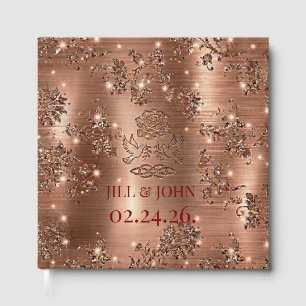 Livre d'or de mariage élégant Rose Gold Floral 