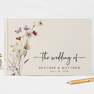 Livre d'or de mariage floral bohème