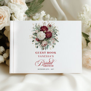 Livre d'or de mariage floral de luxe Bourgogne