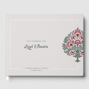 Livre d'or de mariage floral moghol de luxe – Élég