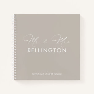 Livre d'or de mariage gris ciment minimal moderne