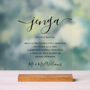 Livre d'or de mariage Jenga écriture manuscrite
