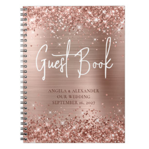 Livre d'or de mariage pailleté rose gold glamour
