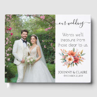 Livre d'or de mariage photo élégant minimaliste si