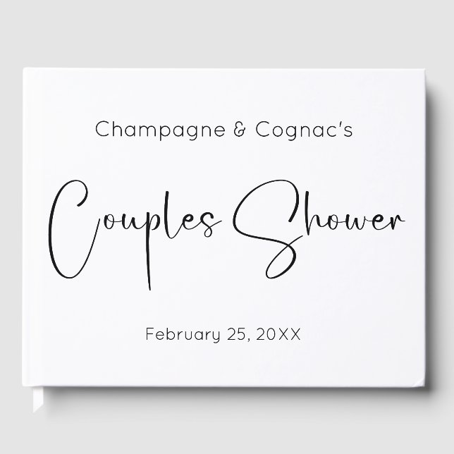 Livre d'or de mariage pour couple avec écriture mo (Recto)