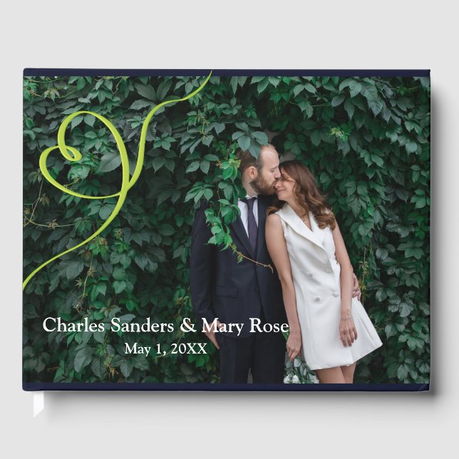 Livre d'or de mariage rétro aux feuilles tropicale (Recto)