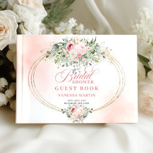 Livre d'or de mariage Rose Fleurie Éternelle en Or
