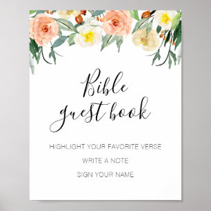 Livre d'or de mariage Sign Bible Fleurs de Corail