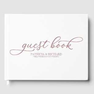 Livre d'or de mariage simple chic rose gold script