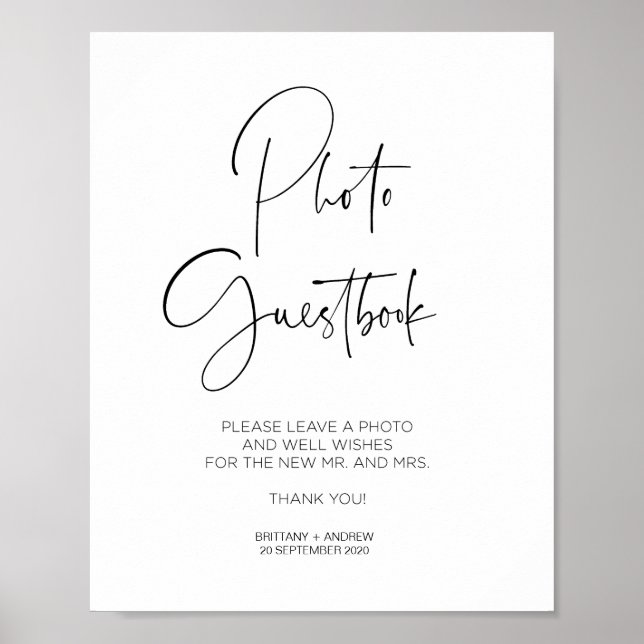 Livre d'or de mariage simple moderne avec photo (Devant)