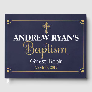 Livre d'or de Navy & Gold Boy Baptism