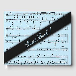 Livre d'or de partitions de musique bleue