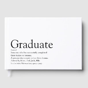 Livre D'or Définition de diplômé personnalisée noir et blanc