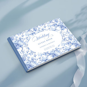 Livre d'or des invités aux roses Toile Bleue Franç