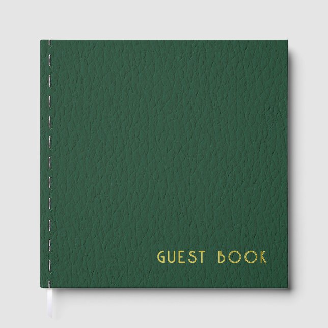 Livre D'or Design en cuir vert (Recto)