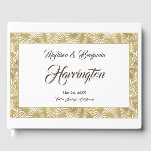 Livre D'or Destination Mariage, Plage, Palmiers, Huile d'or