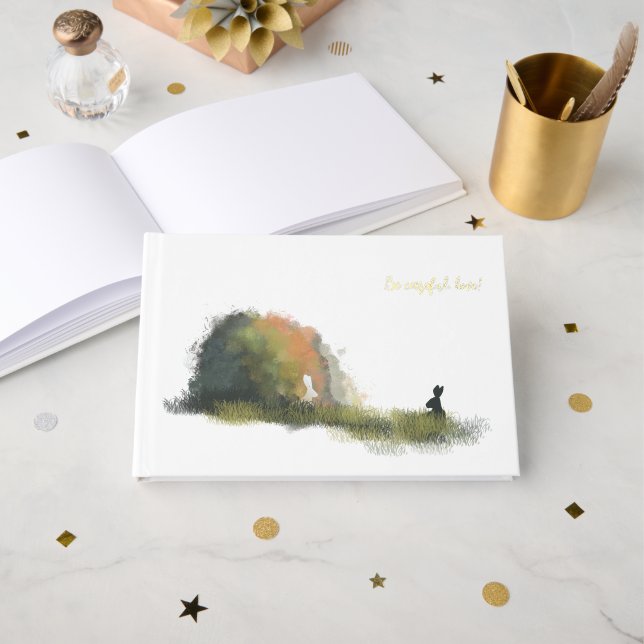 Livre D'or Deux lapins dans un champ (Recto ouvert)