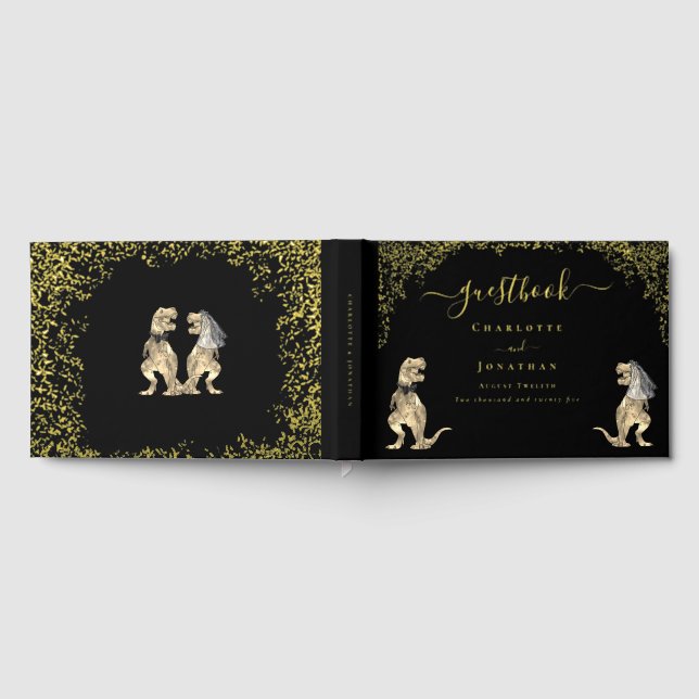Livre D'or Dinosaur Theme Wedding Black & Gold (Complet)