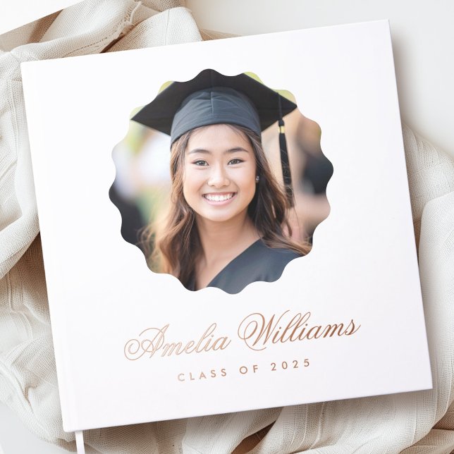 Livre D'or Diplôme de fin d'études blanc ou toute photo coule (Graduate graduation white or any color photo guest book)