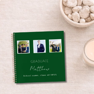 Livre d'or diplômé vert blanc nom de photo