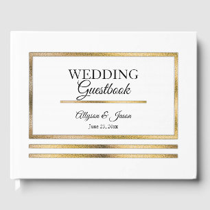 Livre D'or Doré   Blanc Moderne Simple Mariage élégant