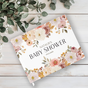 Livre D'or Douce Baby Shower Florale Printemps Automne