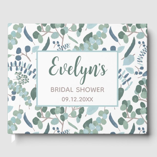 Livre D'or Douche de Mariée Eucalyptus (Recto)
