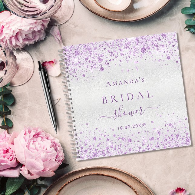 Livre d'or douche nuptiale argent violet parties s (Créateur téléchargé)