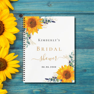 Livre d'or douche nuptiale tournesol eucalyptus