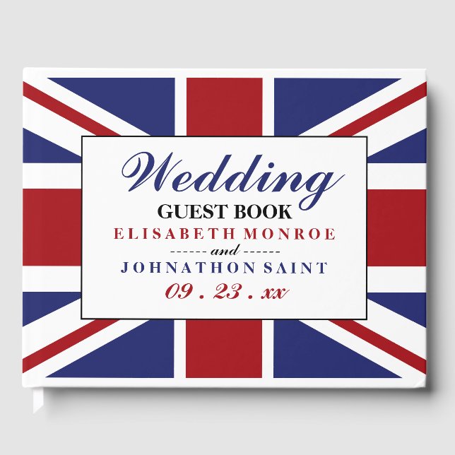 Livre D'or Drapeau Union Jack Mariage britannique (Recto)