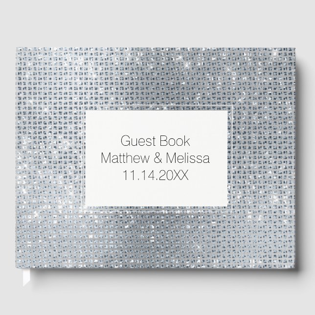 Livre D'or Dreamy Glitzy Silver Sparkle Mariage (Recto)